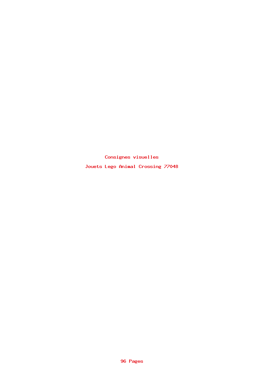 Page 1 de la notice Consignes visuelles Lego Animal Crossing 77048