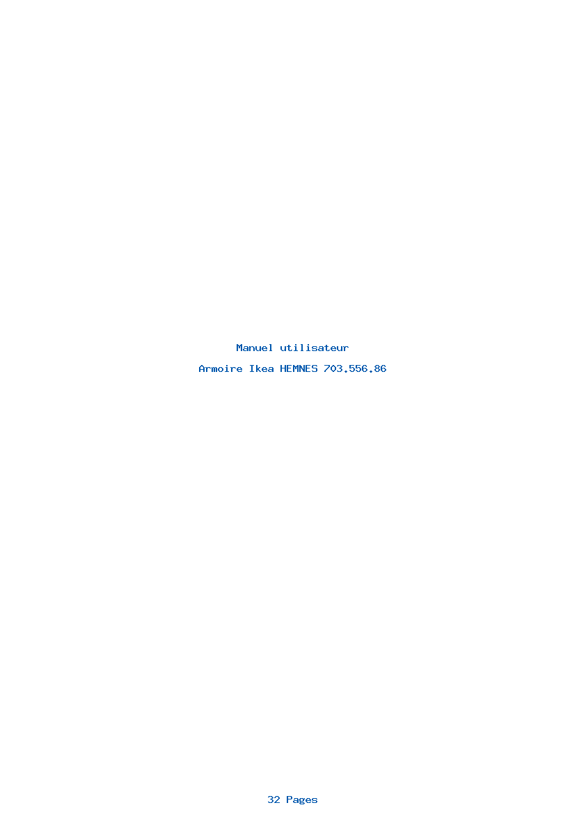 Page 1 de la notice Manuel utilisateur Ikea HEMNES 703.556.86