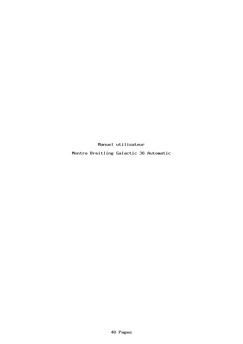 Page 1 de la notice Manuel utilisateur Breitling Galactic 36 Automatic