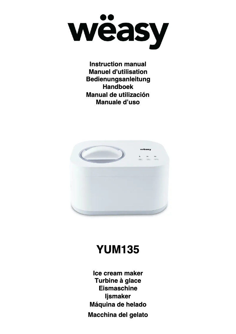 Page 1 de la notice Manuel utilisateur Wëasy YUM135