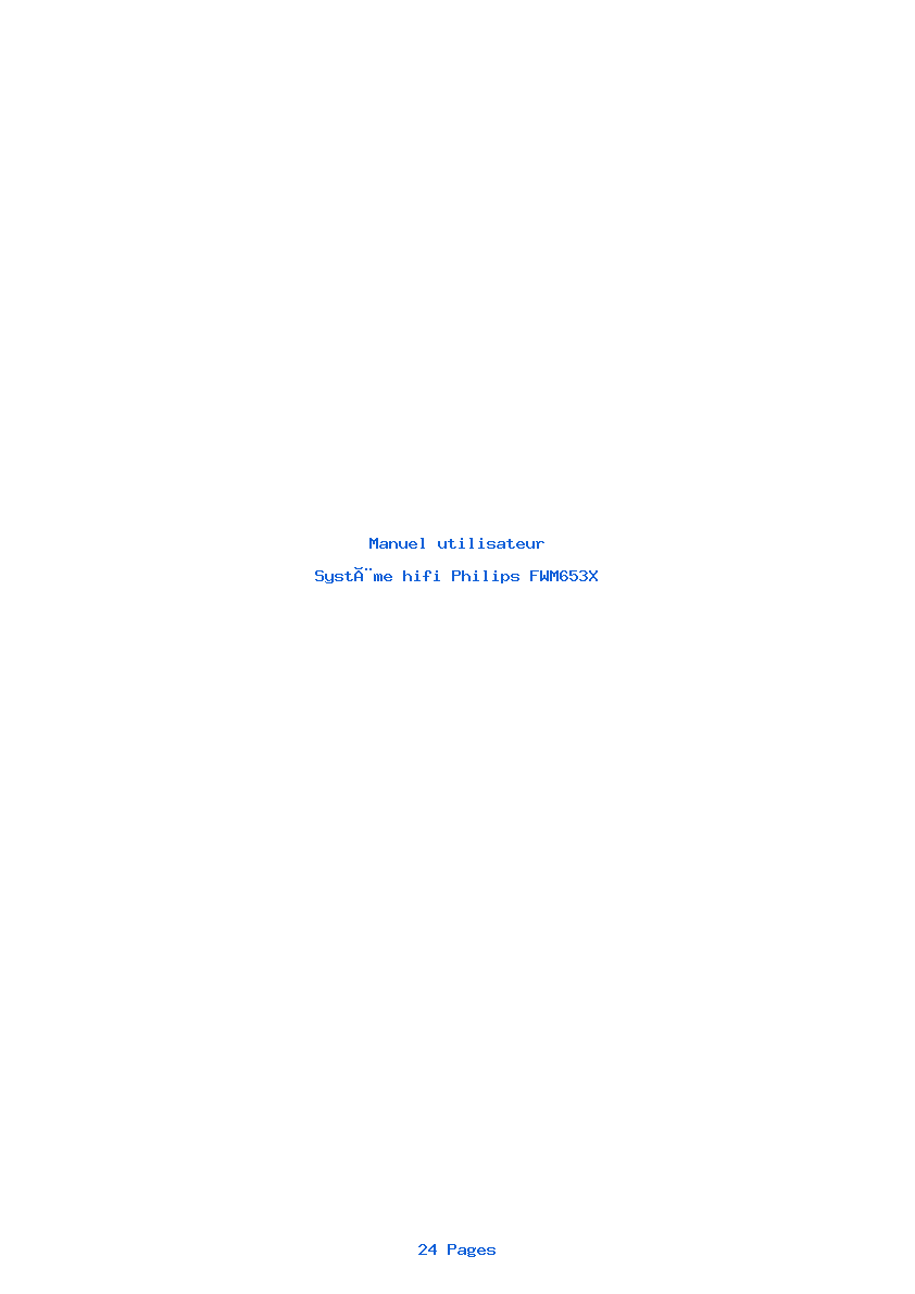 Page 1 de la notice Manuel utilisateur Philips FWM653X