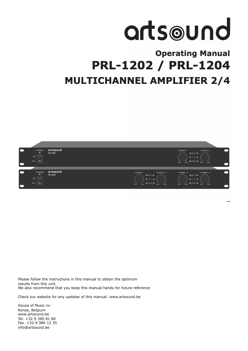 Page 1 of the manual User Manual Artsound PRL-1204