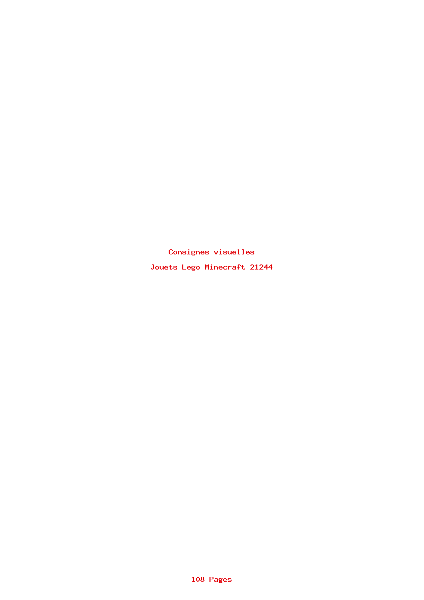 Page 1 de la notice Consignes visuelles Lego Minecraft 21244