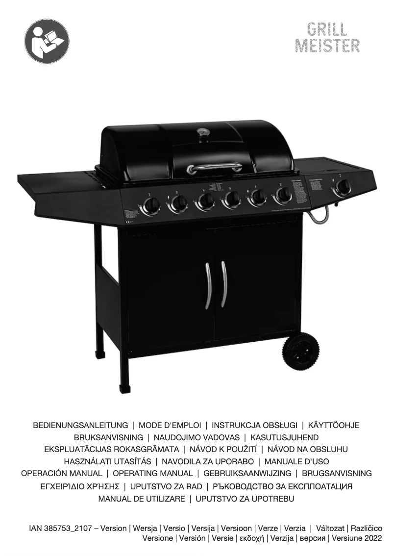 Page 1 de la notice Manuel utilisateur Grillmeister IAN 385753