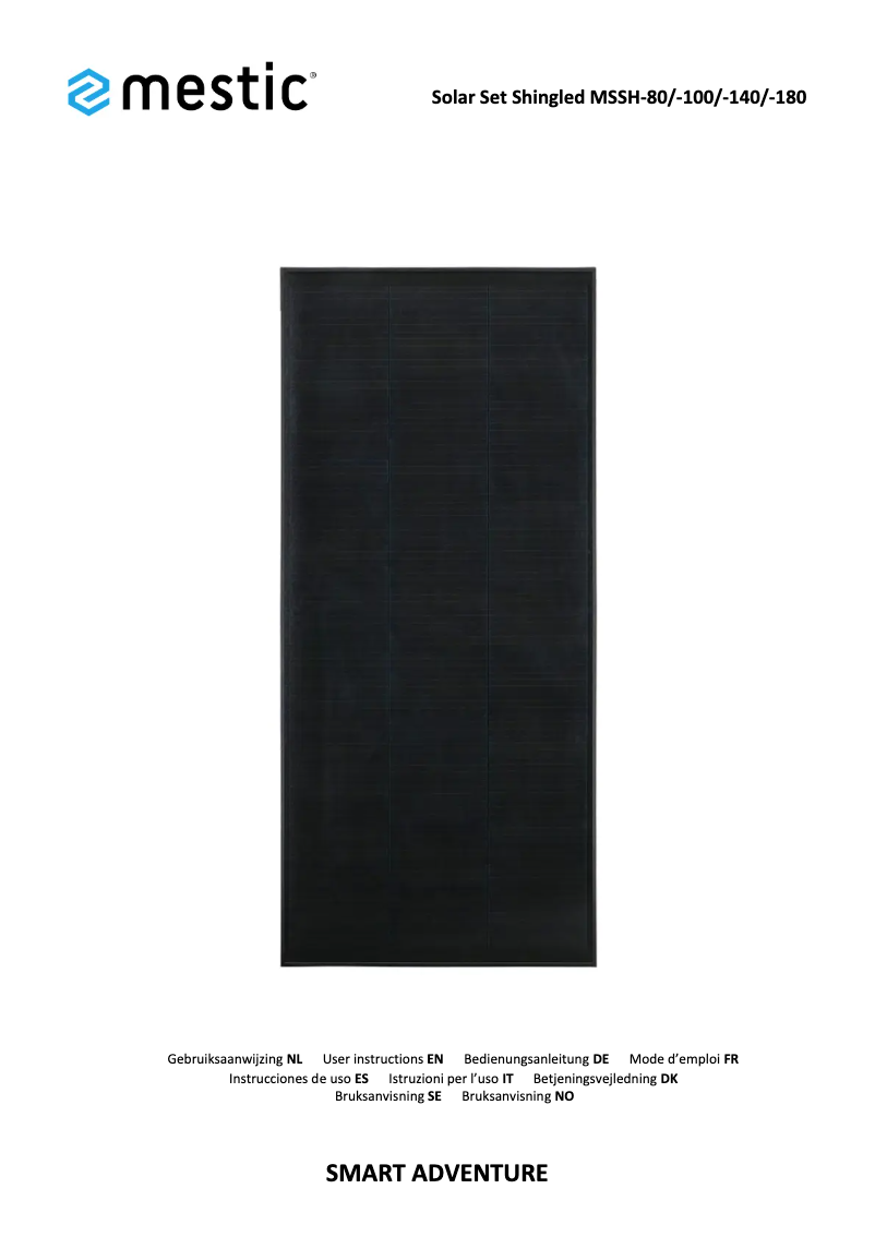 Page 1 de la notice Manuel utilisateur Mestic MSSH-100