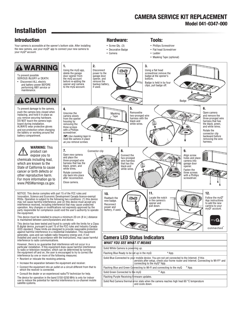 Page 1 de la notice Manuel utilisateur LiftMaster 041-0347-000