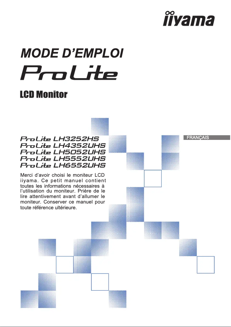 Page 1 de la notice Mode d'emploi Iiyama ProLite LH5552UHS