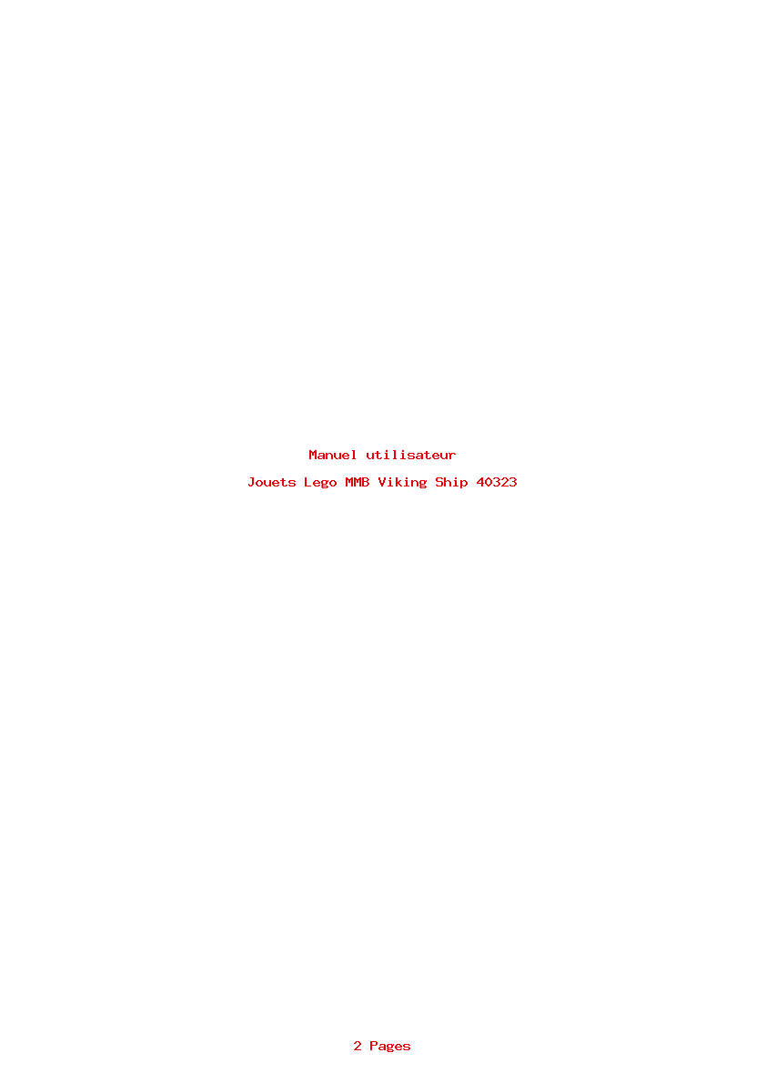 Page 1 de la notice Manuel utilisateur Lego MMB Viking Ship 40323