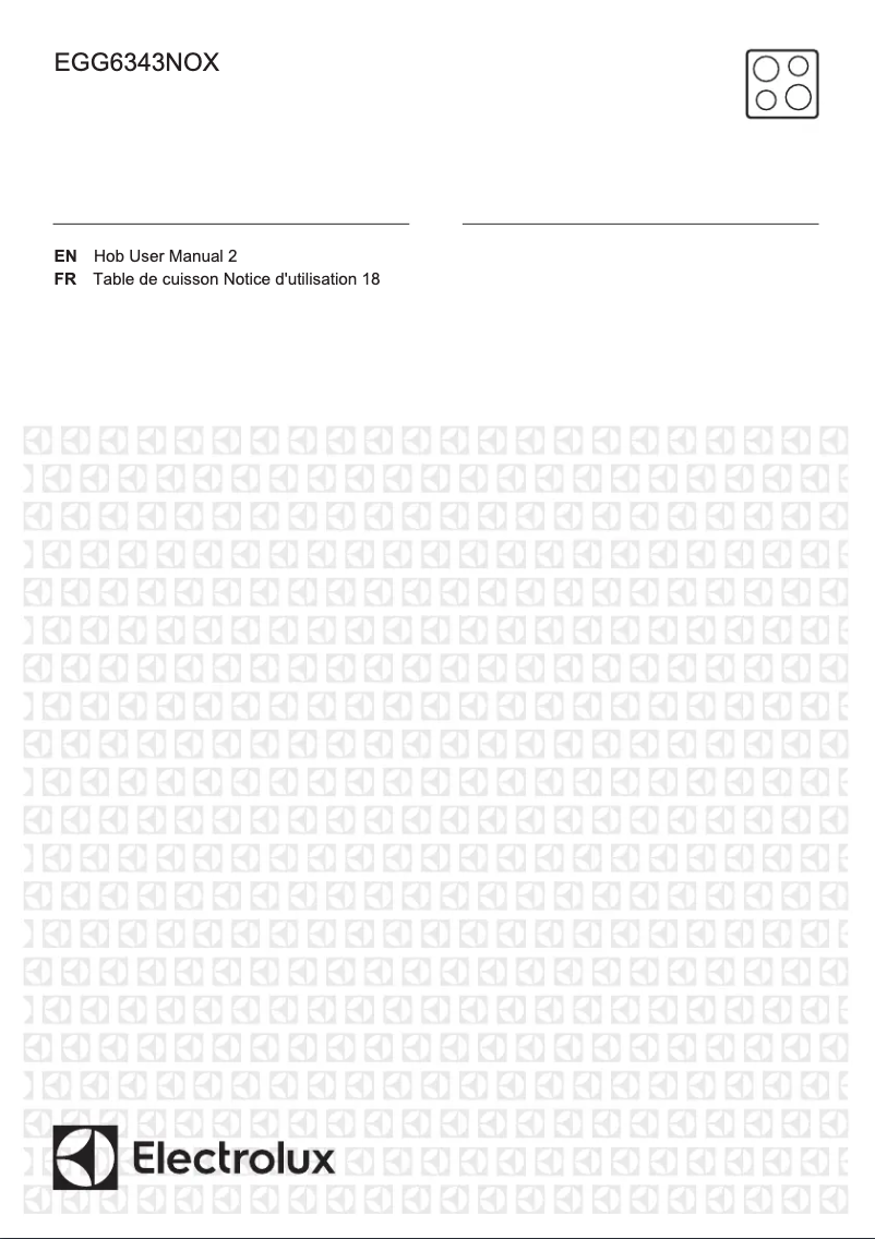 Page 1 de la notice Manuel utilisateur Electrolux EGG6343NOX
