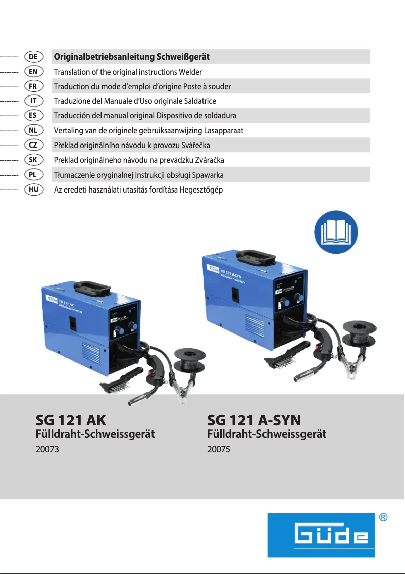 Page 1 de la notice Manuel utilisateur Güde SG 121 A-SYN