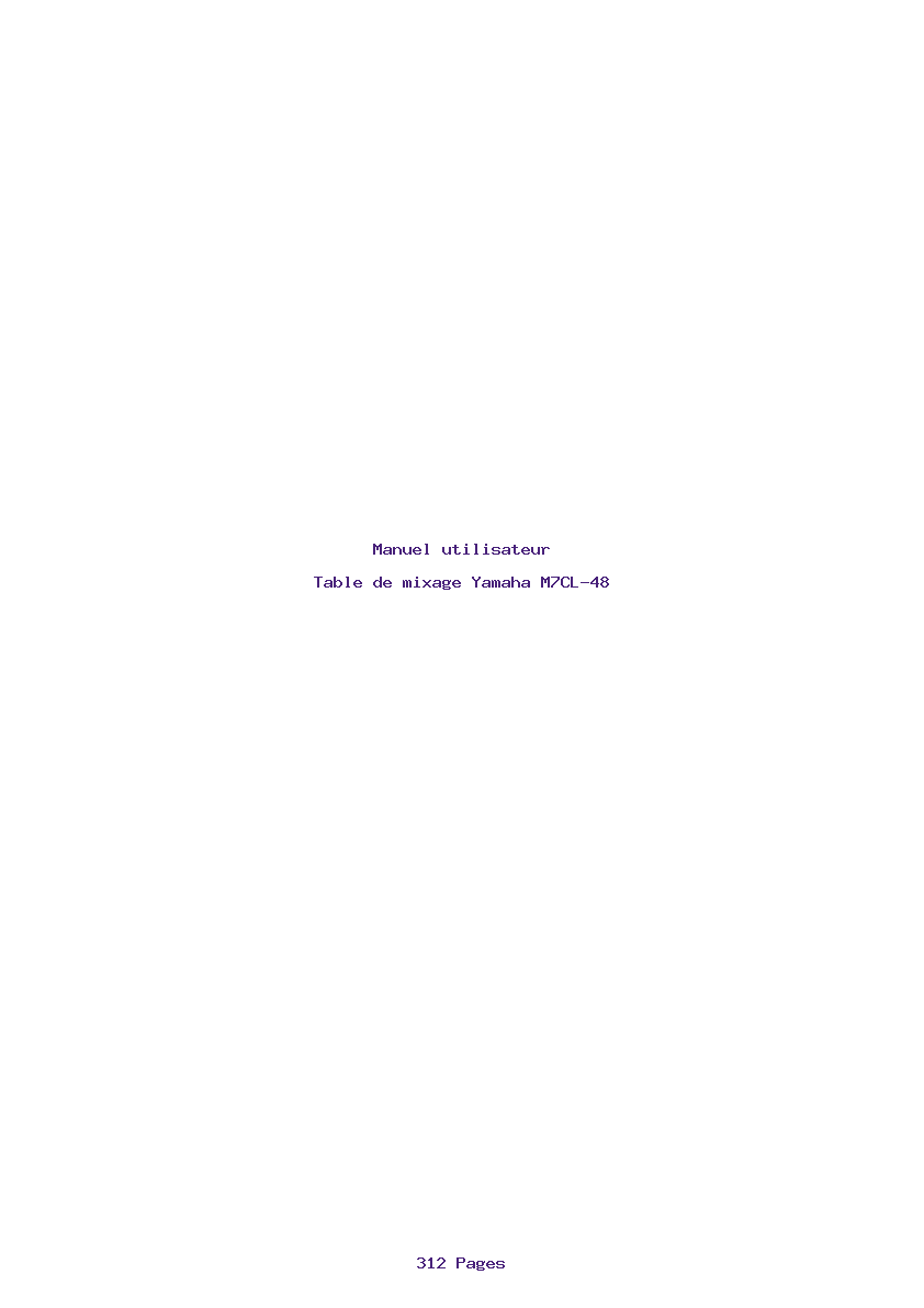 Page 1 de la notice Manuel utilisateur Yamaha M7CL-48
