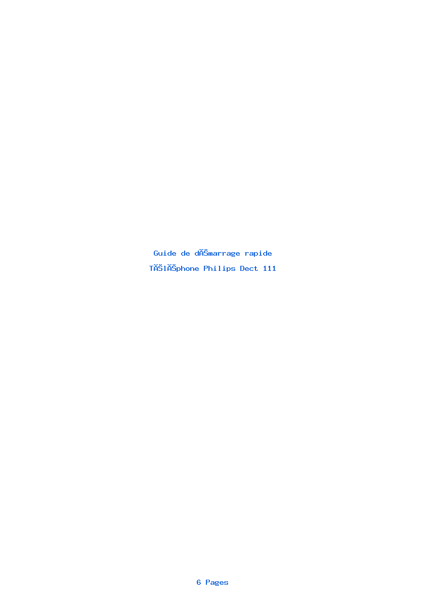 Image de la première page du manuel de l'appareil Dect 111