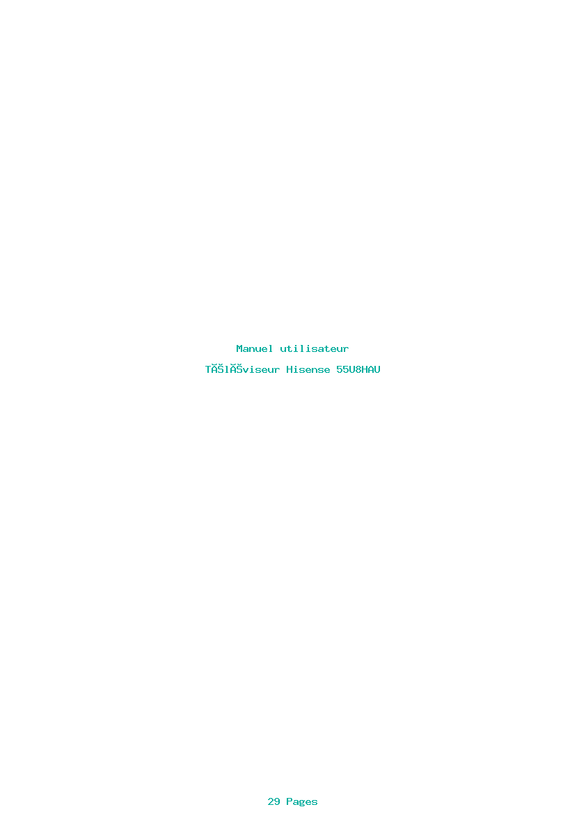 Page 1 de la notice Manuel utilisateur Hisense 55U8HAU
