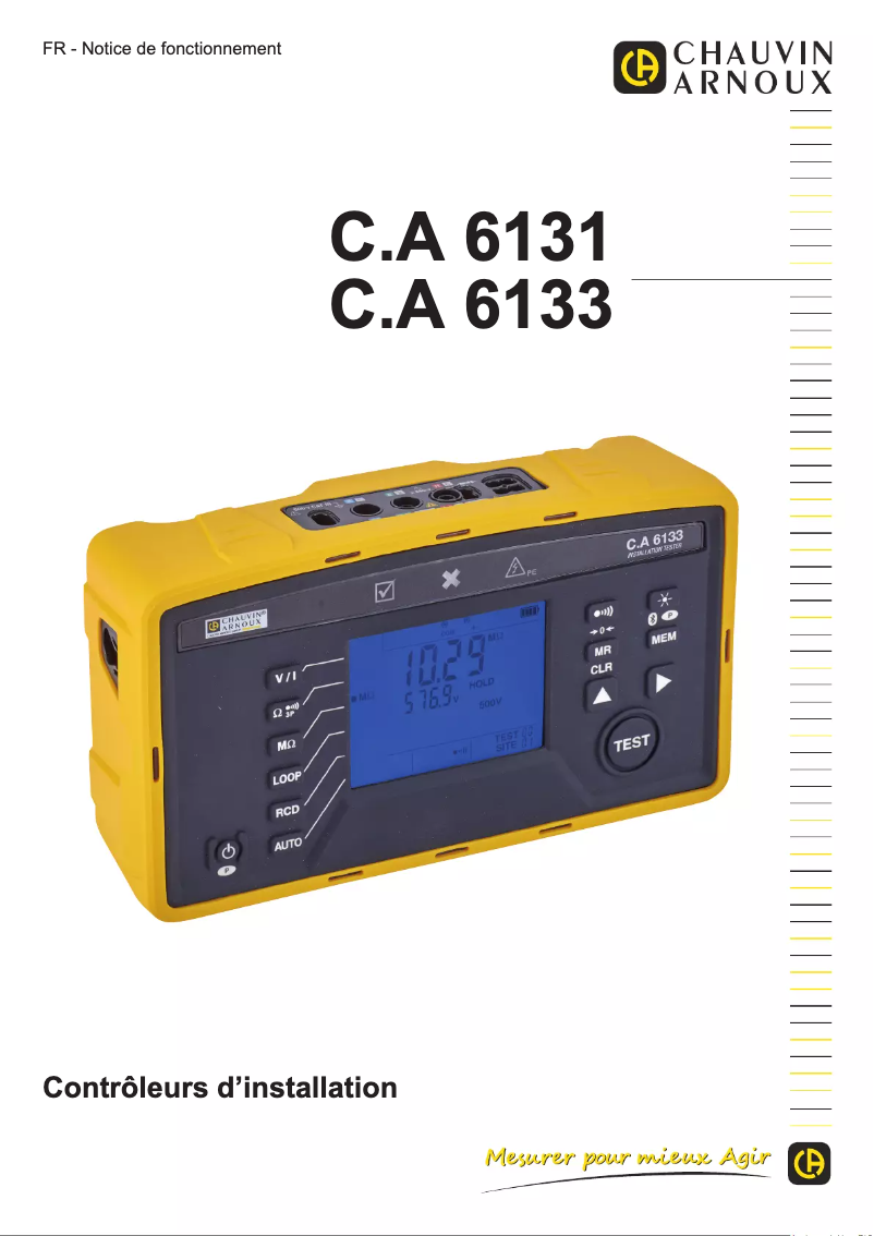 Page 1 de la notice Manuel utilisateur Chauvin Arnoux C.A 6131