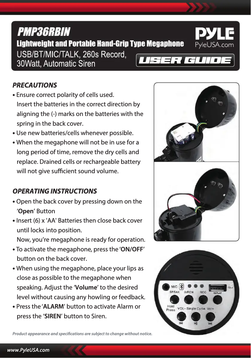 Página 1 del manual Manual de usuario Pyle PMP36RBIN