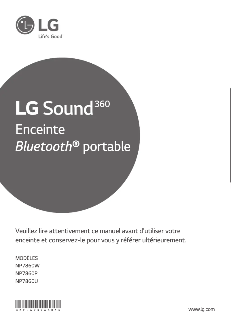 Page 1 de la notice Manuel utilisateur LG NP7860U