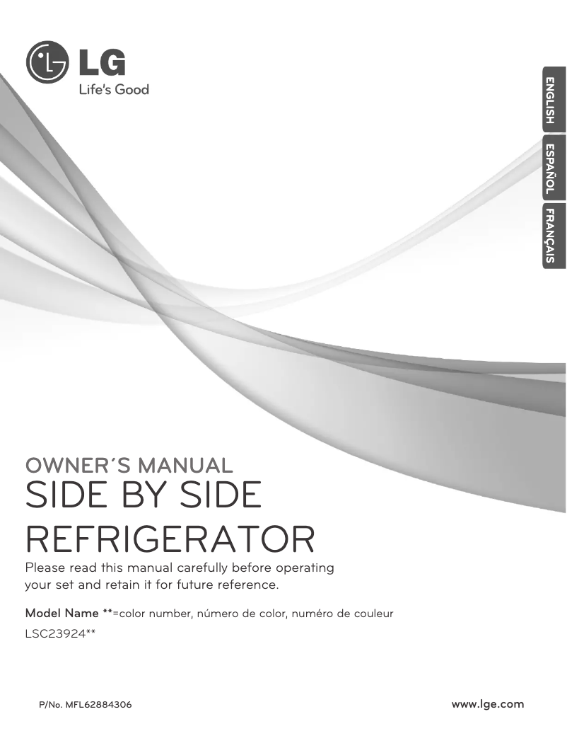 Page 1 de la notice Manuel utilisateur LG LSC23924ST
