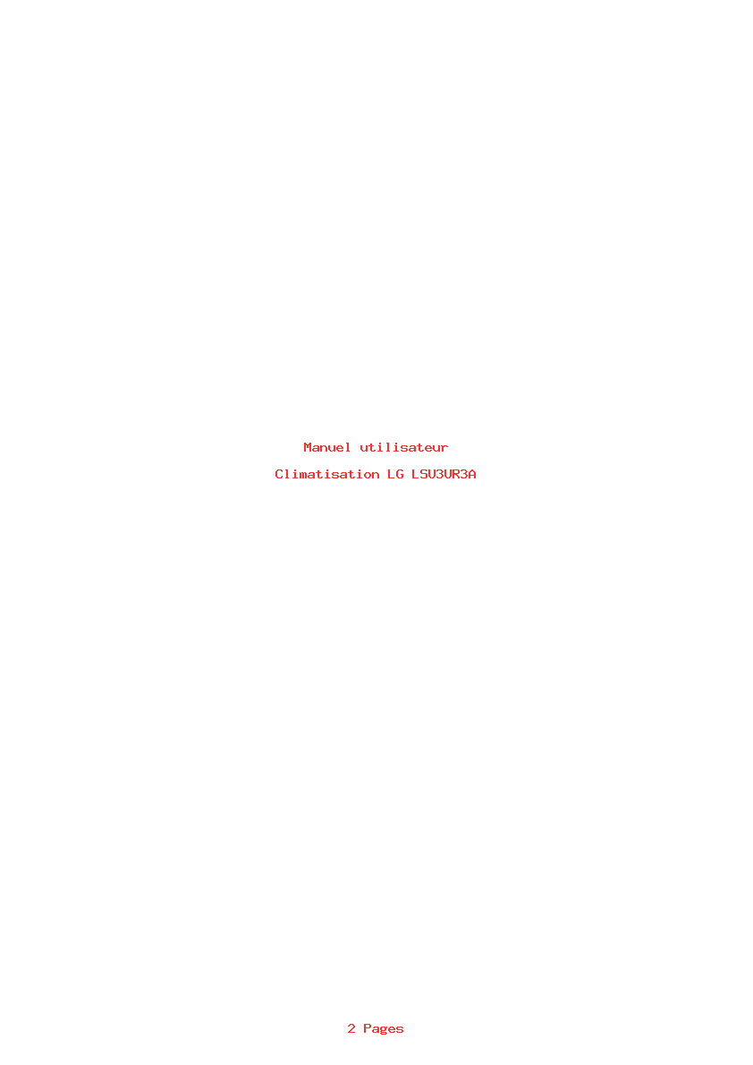 Page 1 de la notice Manuel utilisateur LG LSU3UR3A
