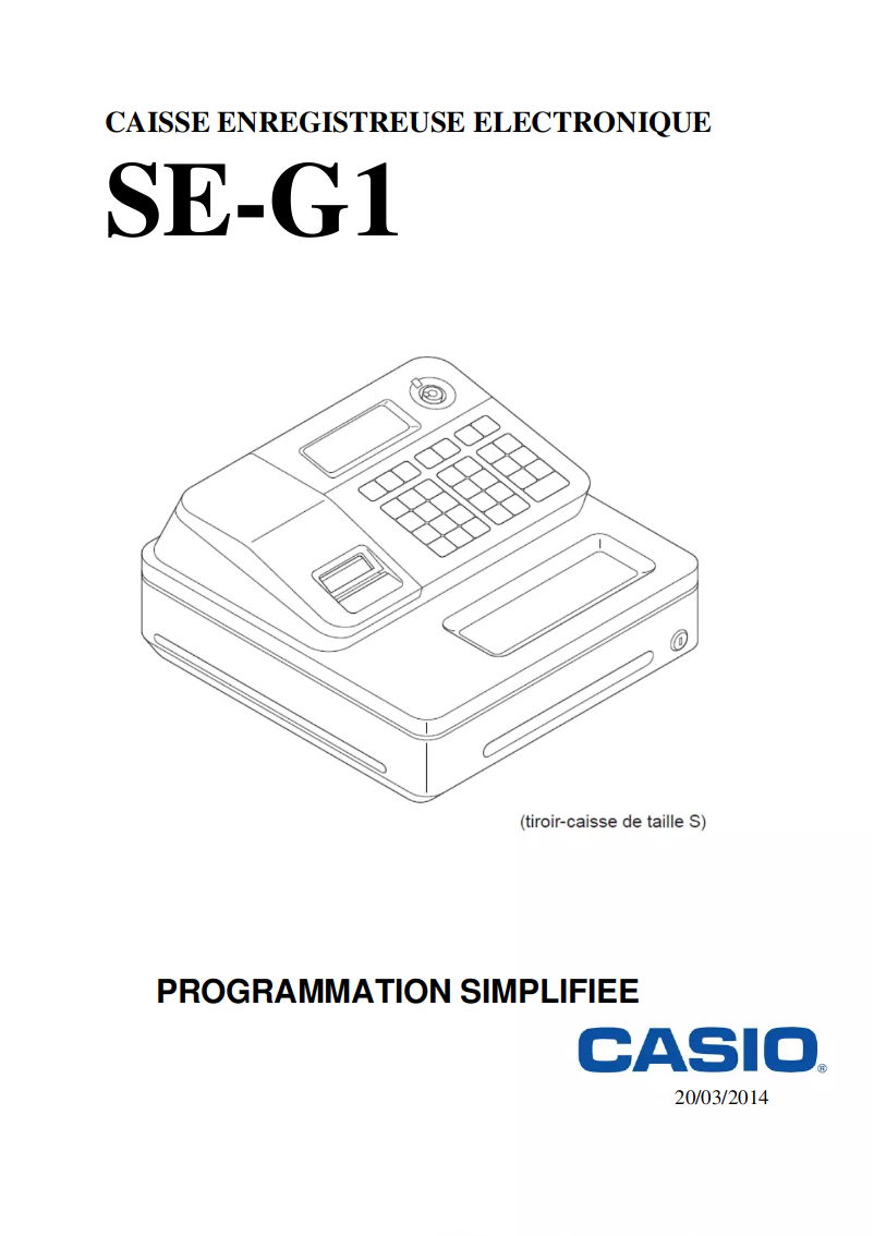 Page 1 de la notice Guide de démarrage rapide Casio SE-G1