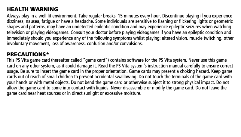 Page 1 de la notice Manuel utilisateur EA Fifa 15 (Playstation Vita)