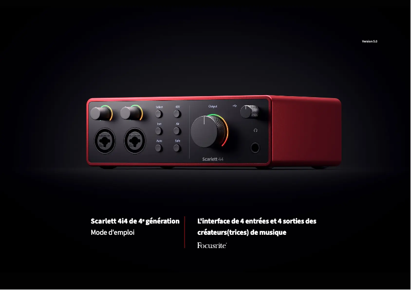 Página 1 del manual Manual de usuario Focusrite Scarlett 4i4 4th Gen