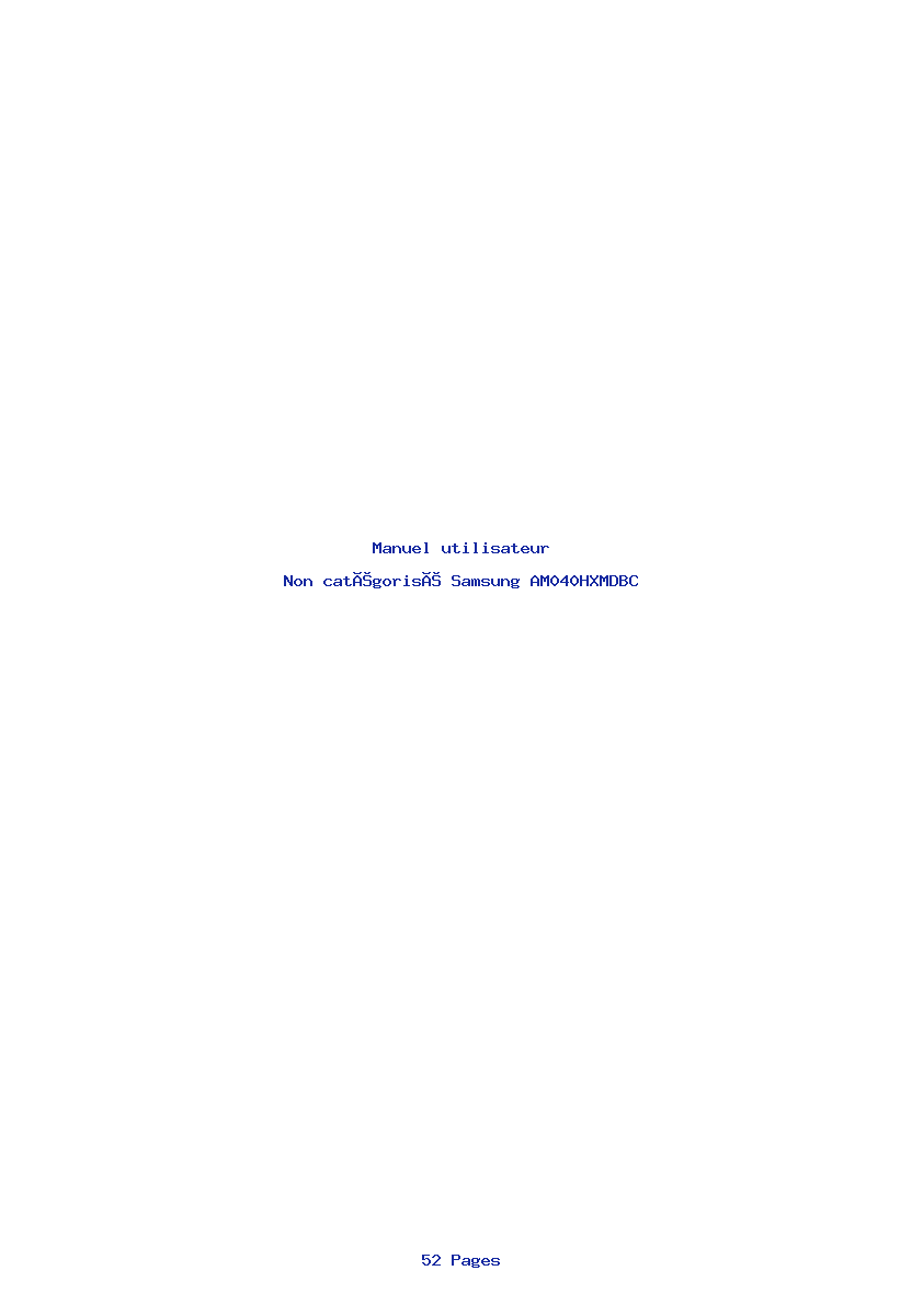 Page 1 de la notice Manuel utilisateur Samsung AM040HXMDBC
