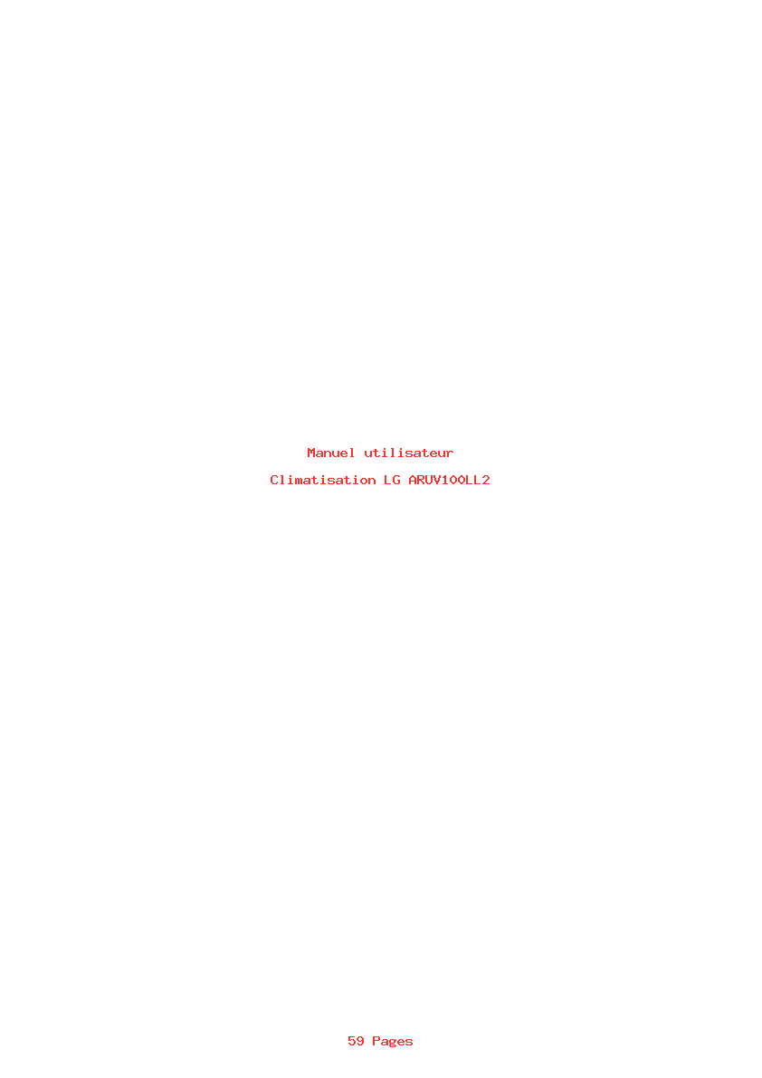 Page 1 de la notice Manuel utilisateur LG ARUV100LL2