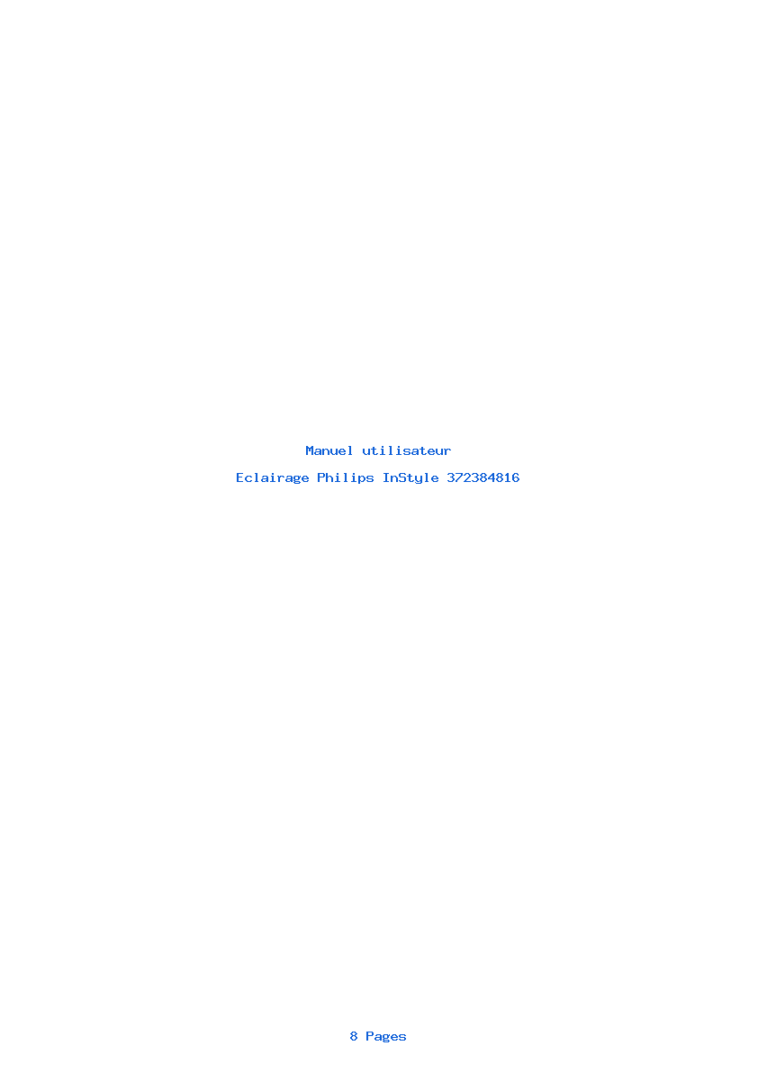 Page 1 de la notice Manuel utilisateur Philips InStyle 372384816