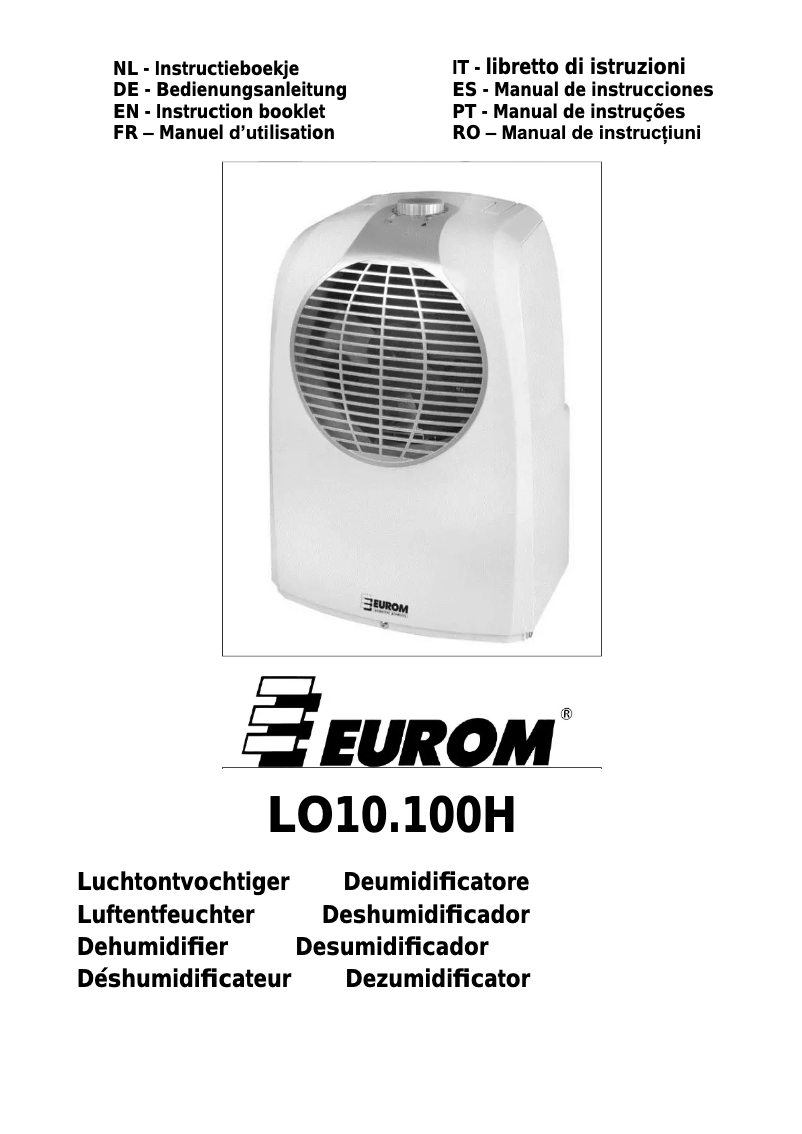 Página 1 del manual Manual de usuario Euromac LO10.100H