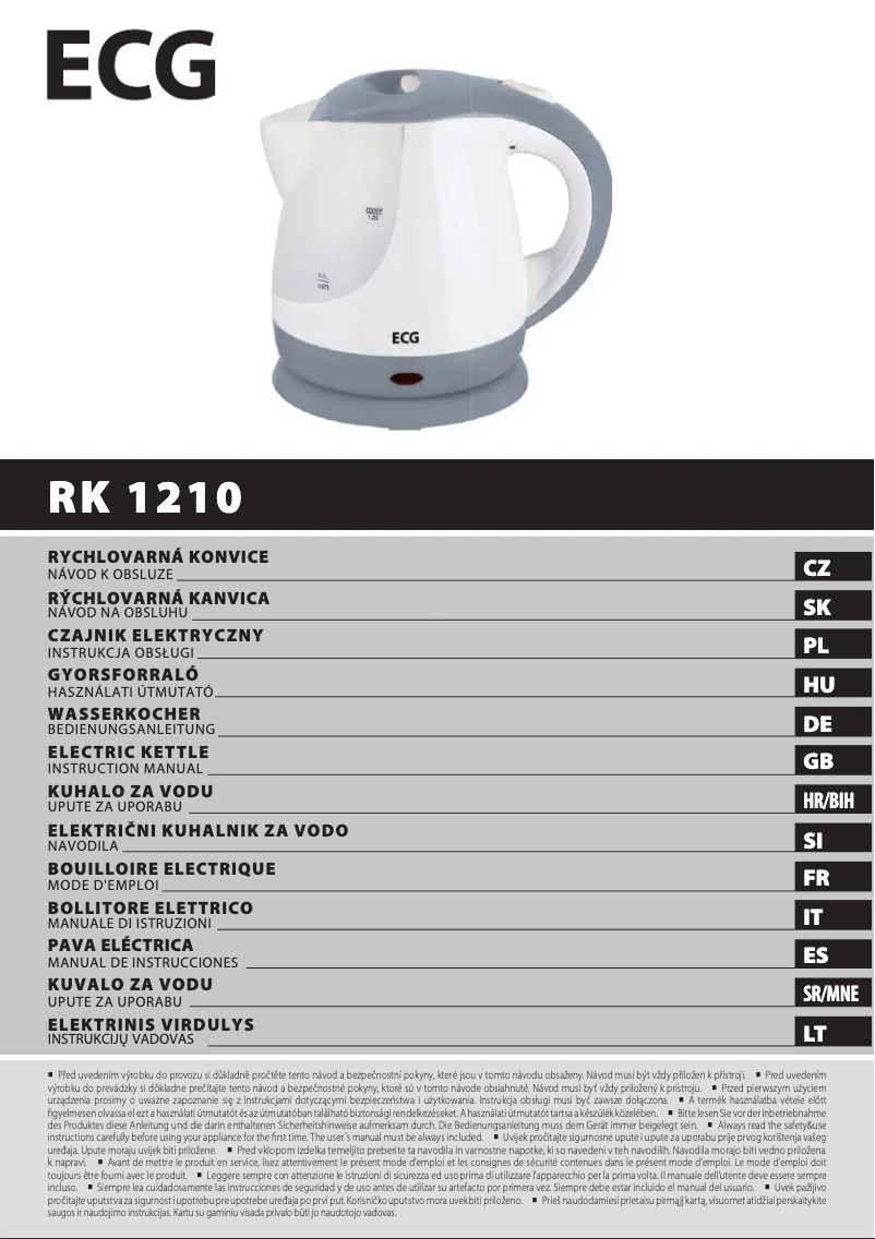 Página 1 del manual Manual de usuario ECG RK 1210