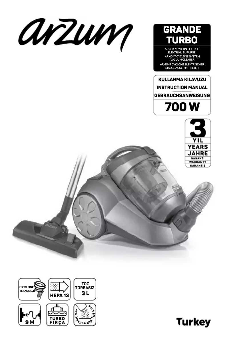 Página 1 del manual Manual de usuario Arzum Grande Turbo AR4047