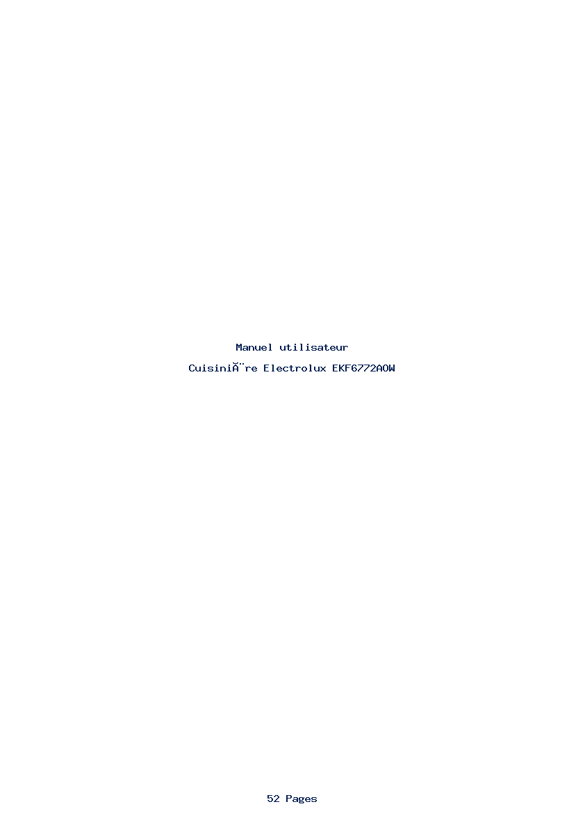 Page 1 de la notice Manuel utilisateur Electrolux EKF6772AOW