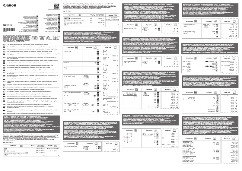Page 1 de la notice Manuel utilisateur Canon P23-DTSC II