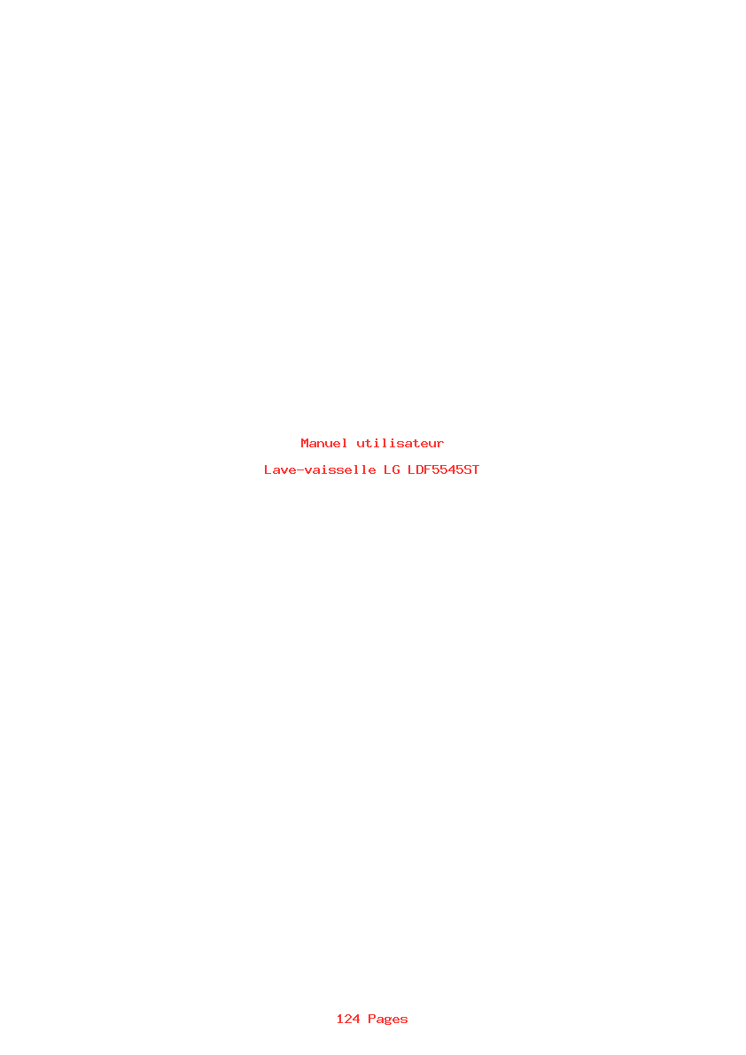 Page 1 de la notice Manuel utilisateur LG LDF5545ST