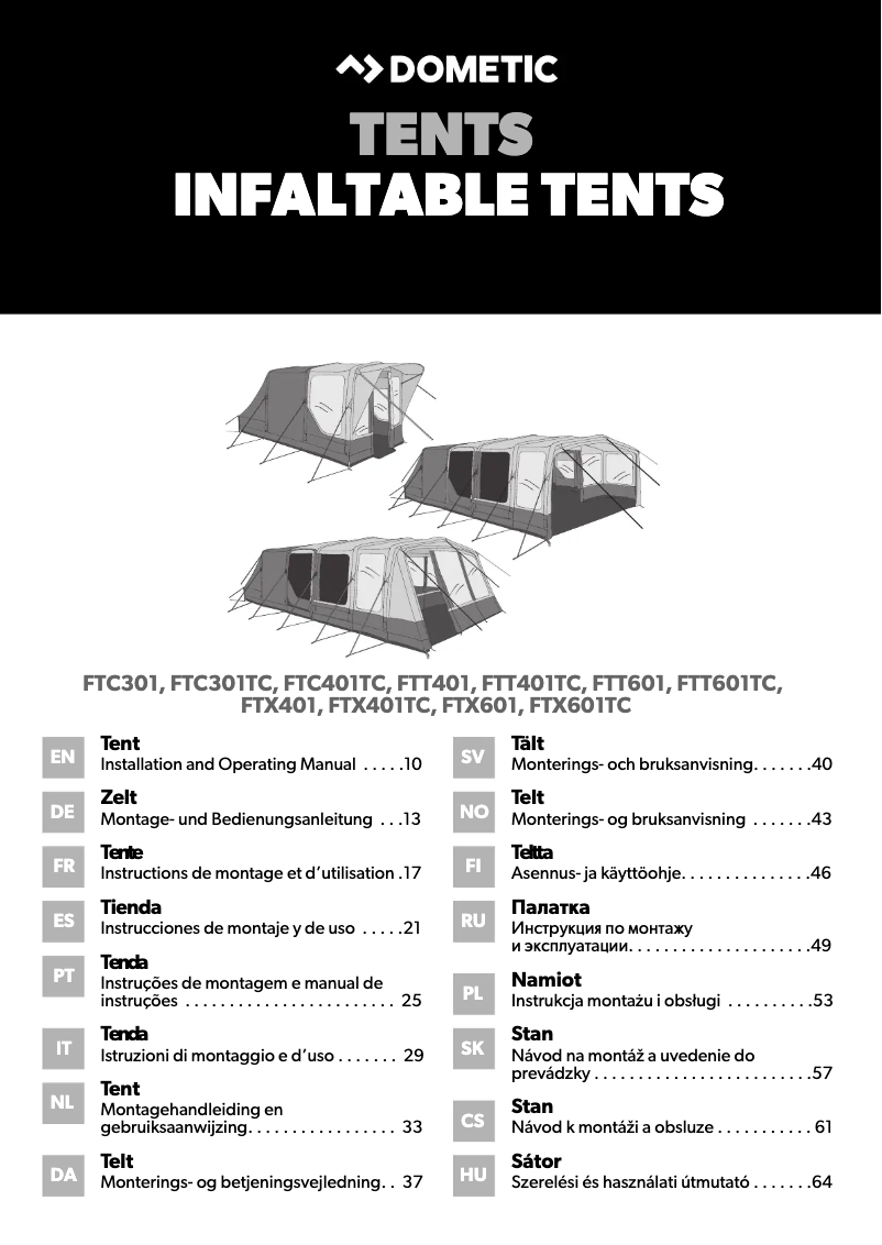 Page 1 de la notice Guide d'installation Dometic Rarotonga FTT 401