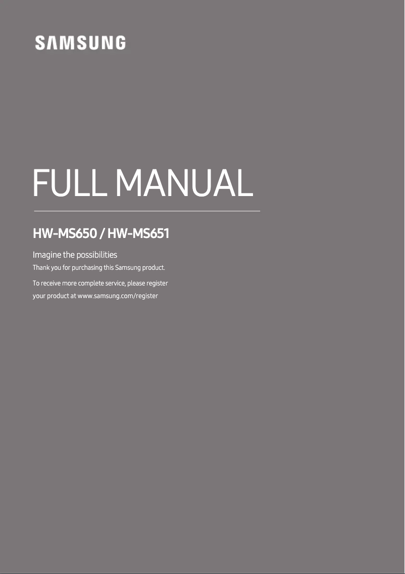 Page n°1 - Manuel utilisateur Samsung HW-MS650