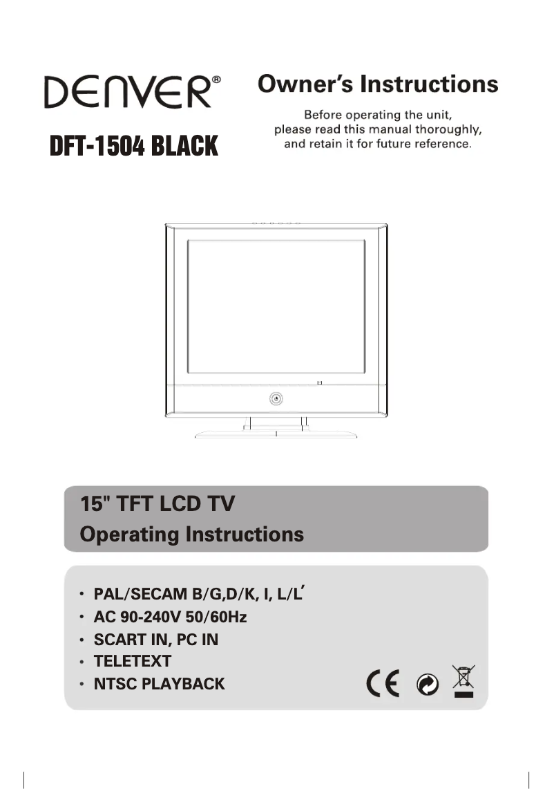 Page 1 de la notice Manuel utilisateur Denver DFT-1504