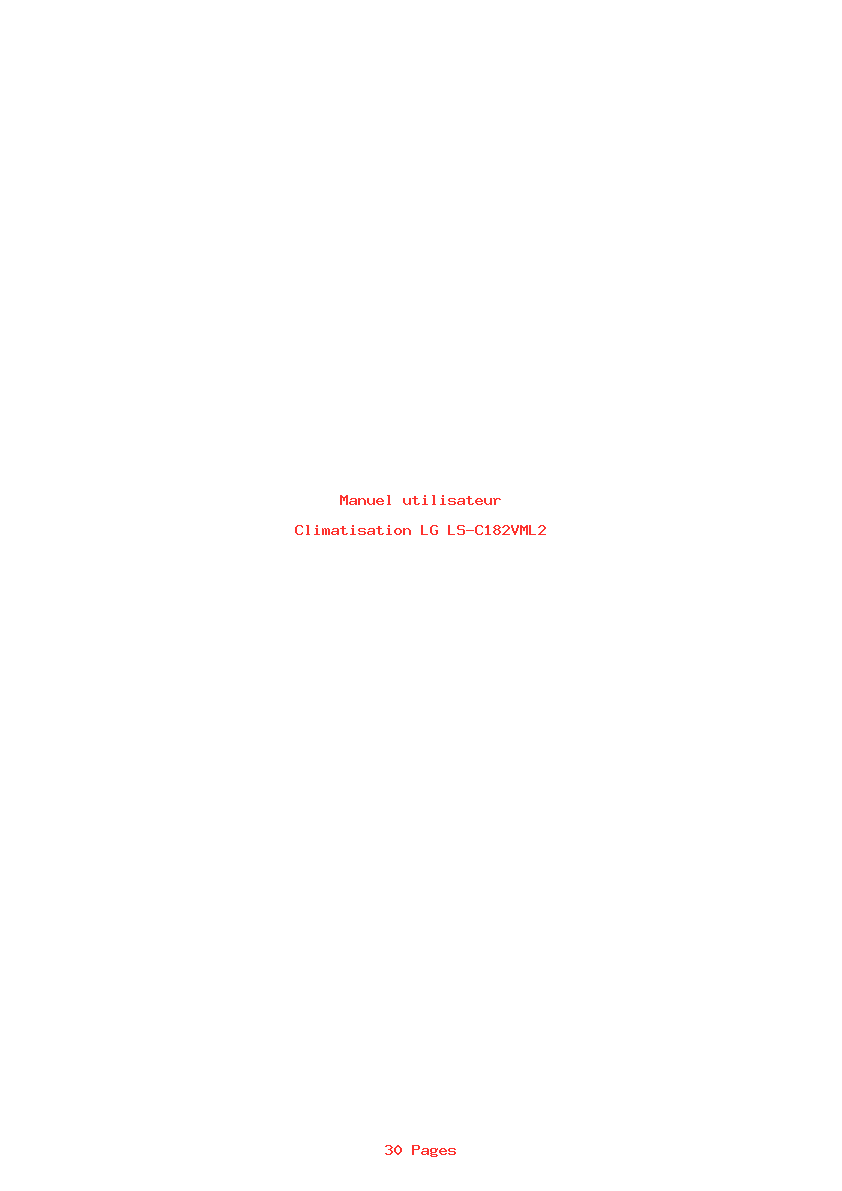 Page 1 de la notice Manuel utilisateur LG LS-C182VML2