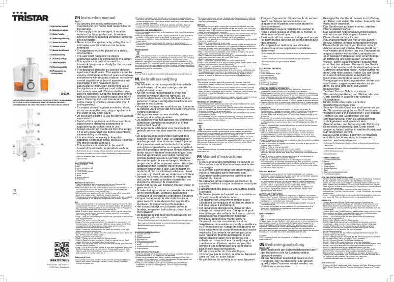 Page 1 of the manual User Manual TriStar SC-2286