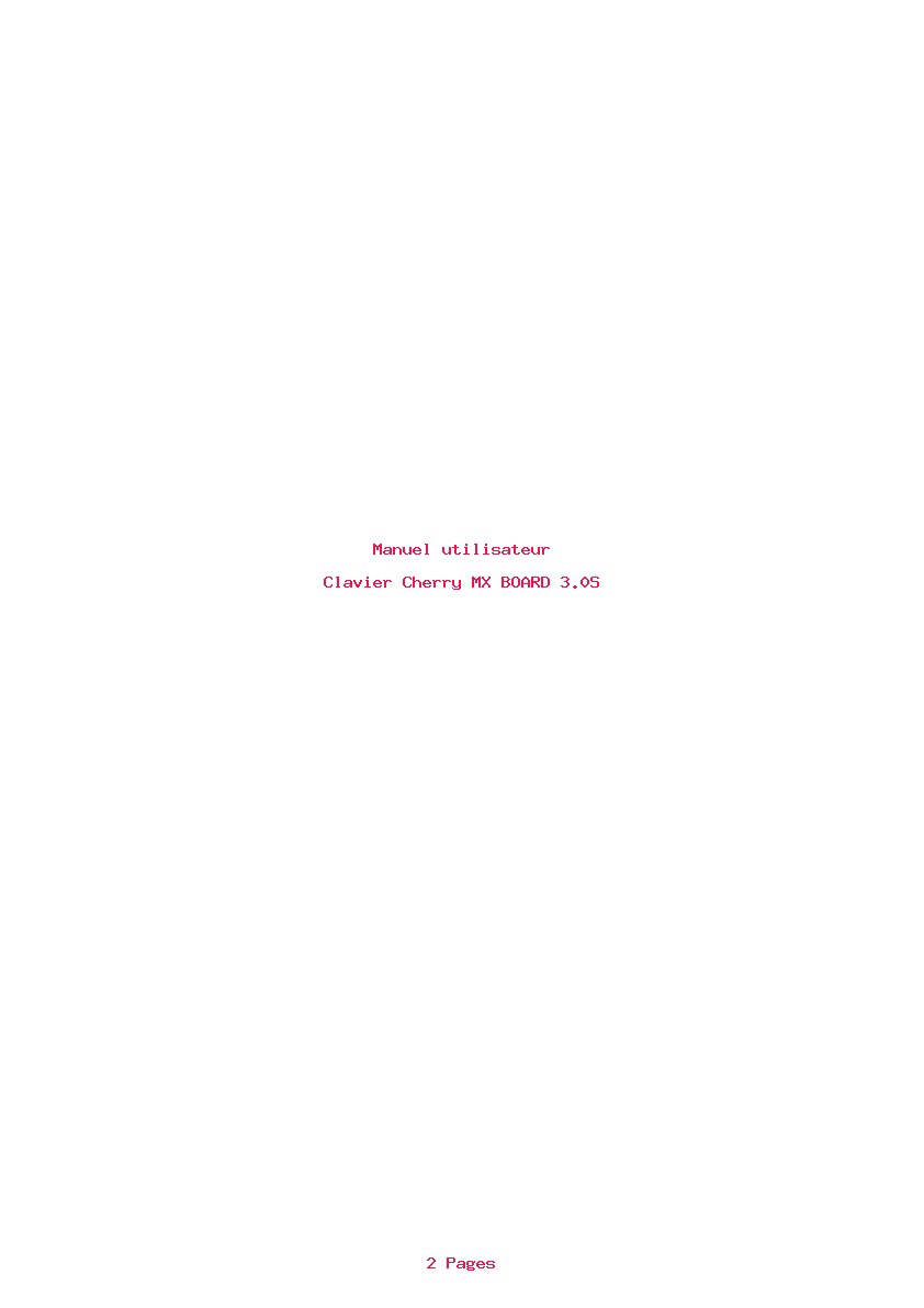 Page 1 de la notice Manuel utilisateur Cherry MX BOARD 3.0S