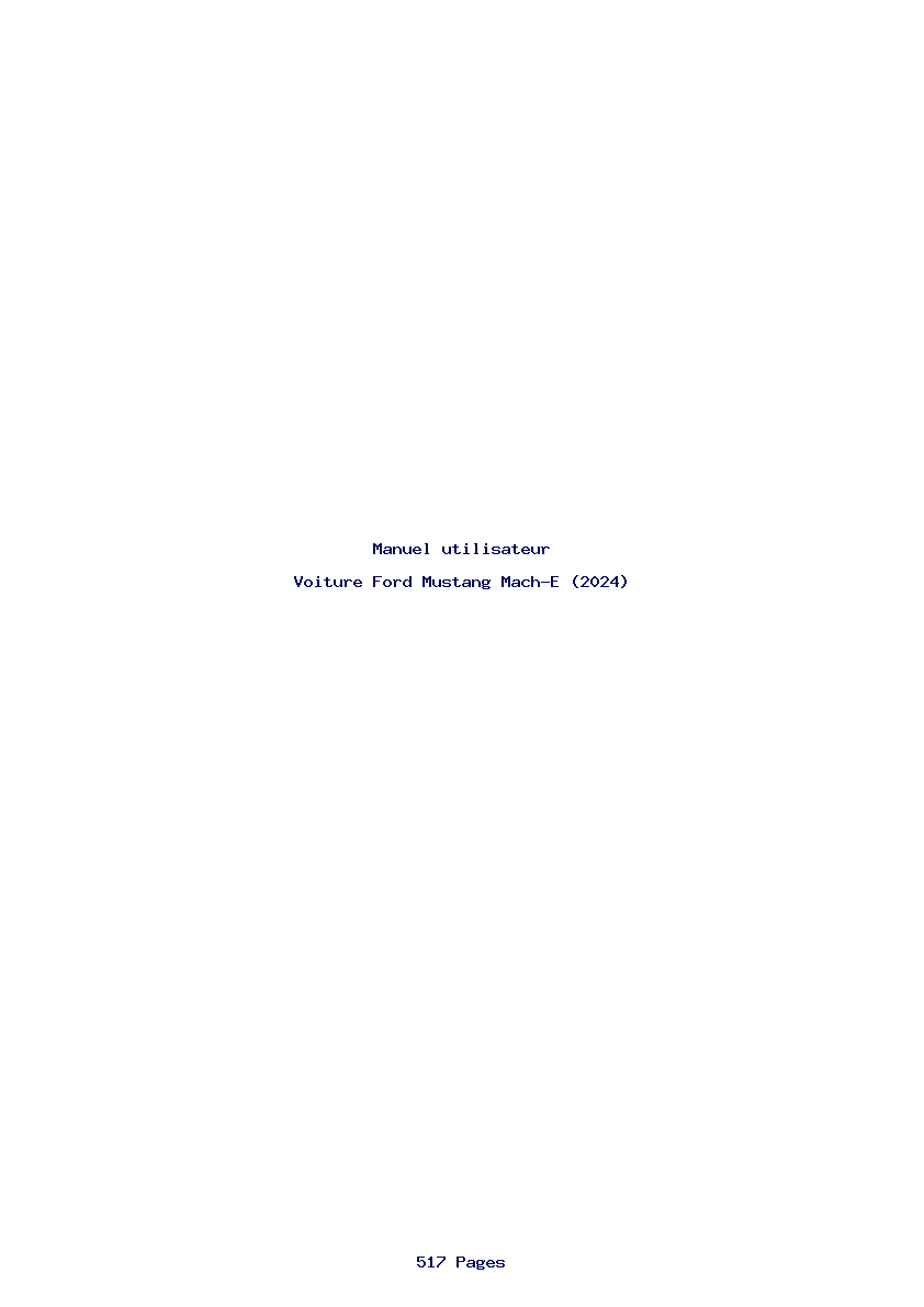 Page 1 de la notice Manuel utilisateur Ford Mustang Mach-E (2024)