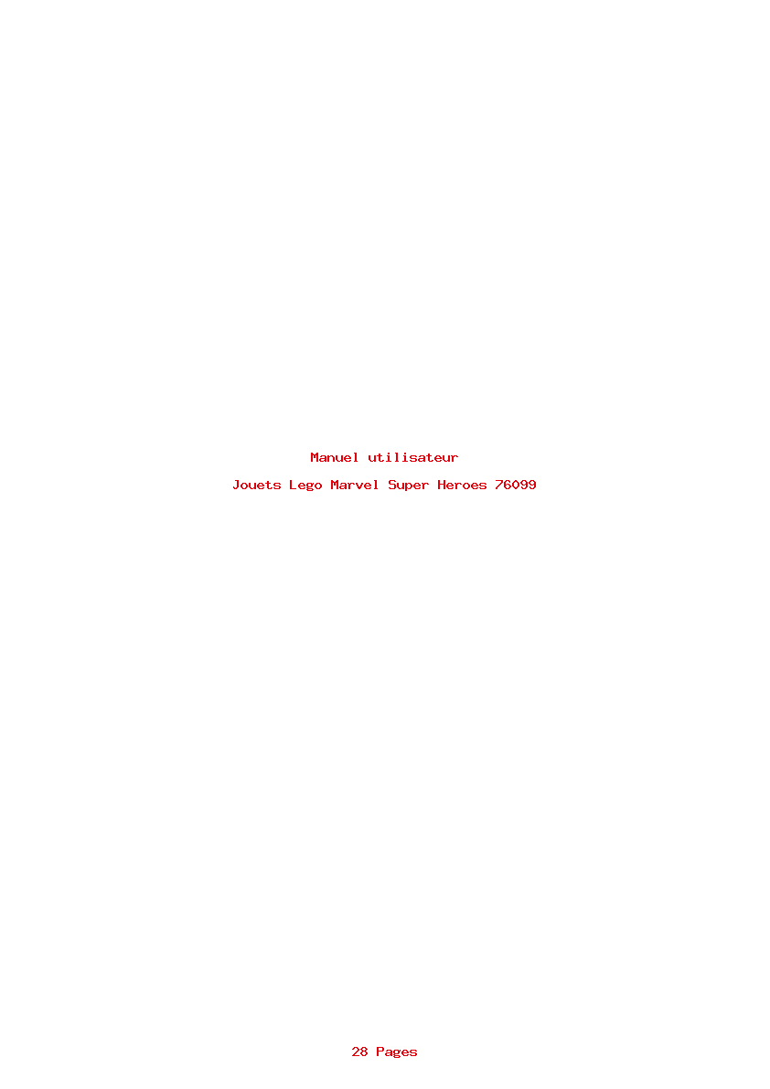 Page 1 de la notice Manuel utilisateur Lego Marvel Super Heroes 76099