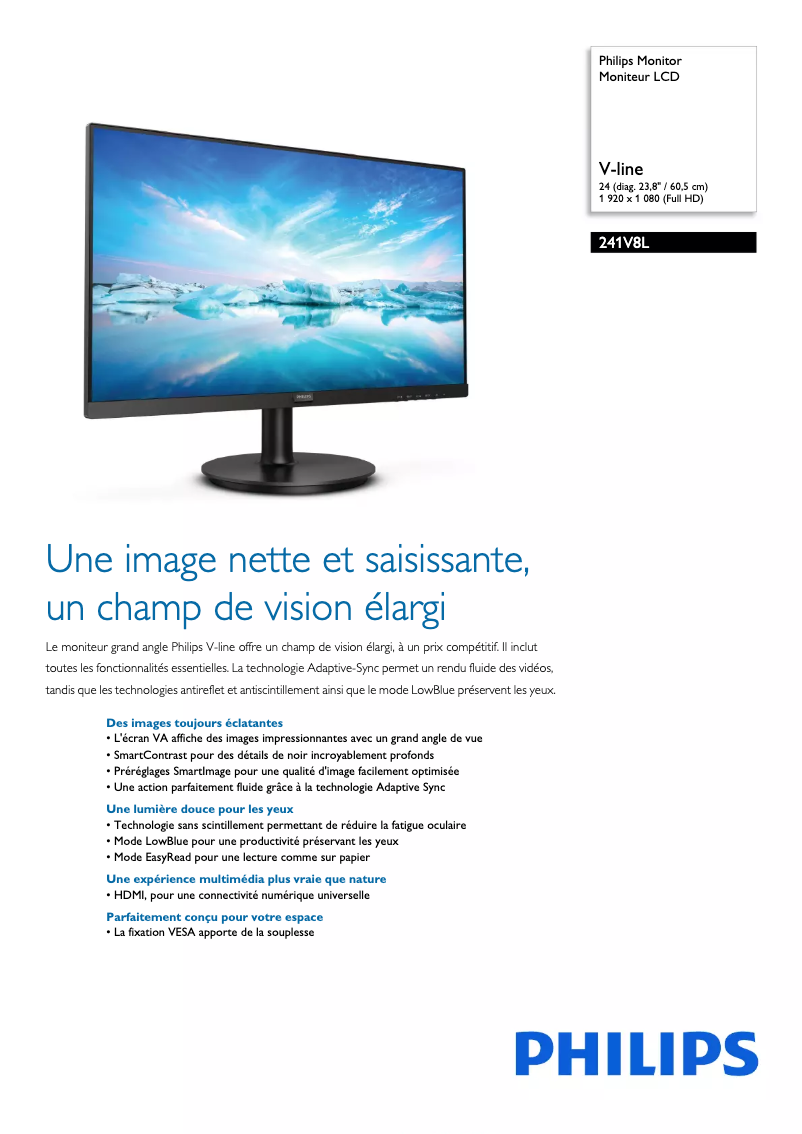 Image de la première page du manuel de l'appareil V Line 241V8L