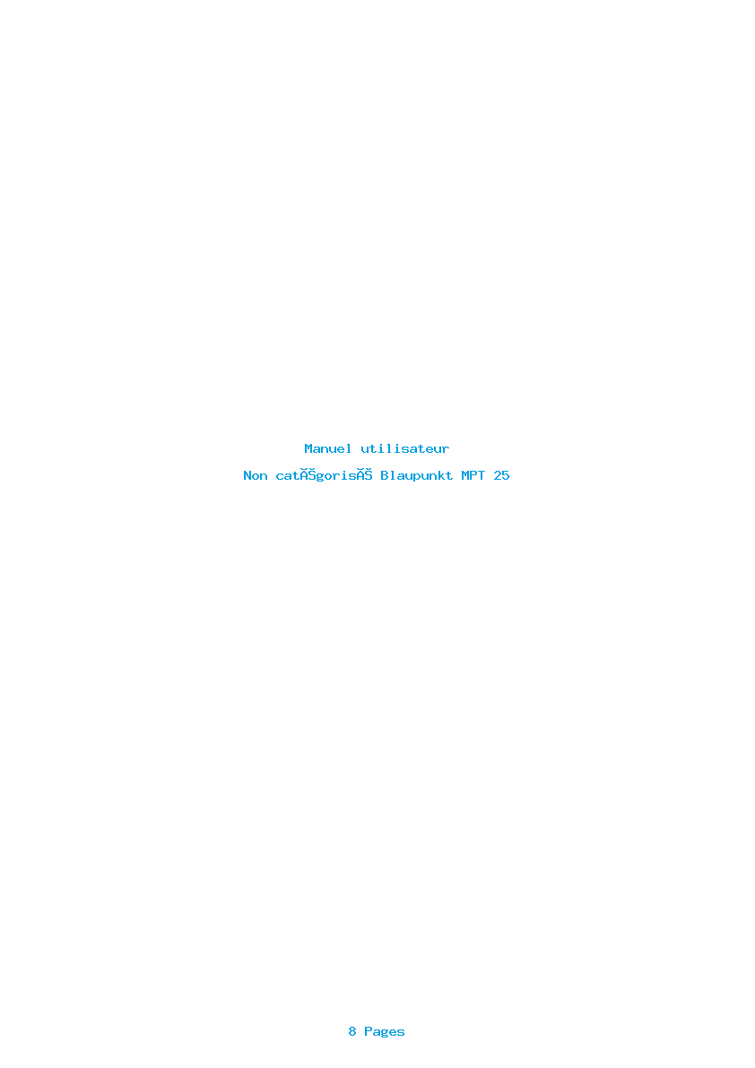 Image de la première page du manuel de l'appareil MPT 25