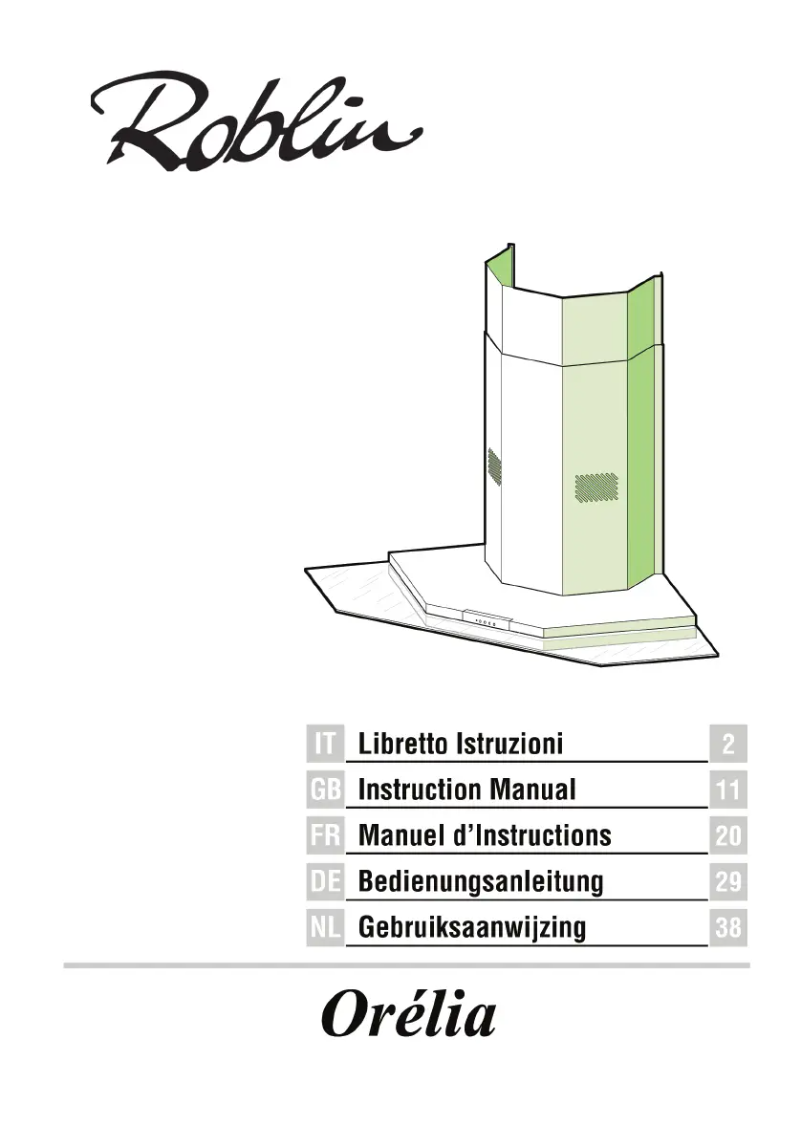 Page 1 de la notice Manuel utilisateur Roblin Orelia Design 900