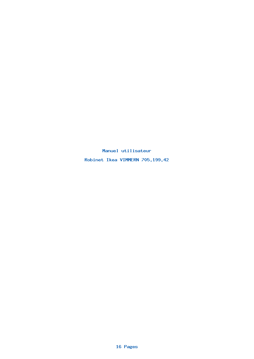 Page 1 de la notice Manuel utilisateur Ikea VIMMERN 705.199.42