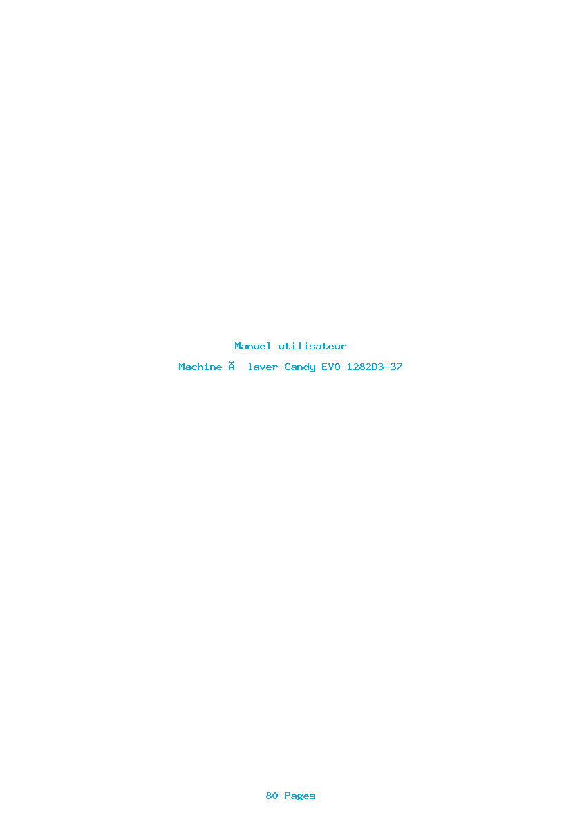 Page 1 de la notice Manuel utilisateur Candy EVO 1282D3-37