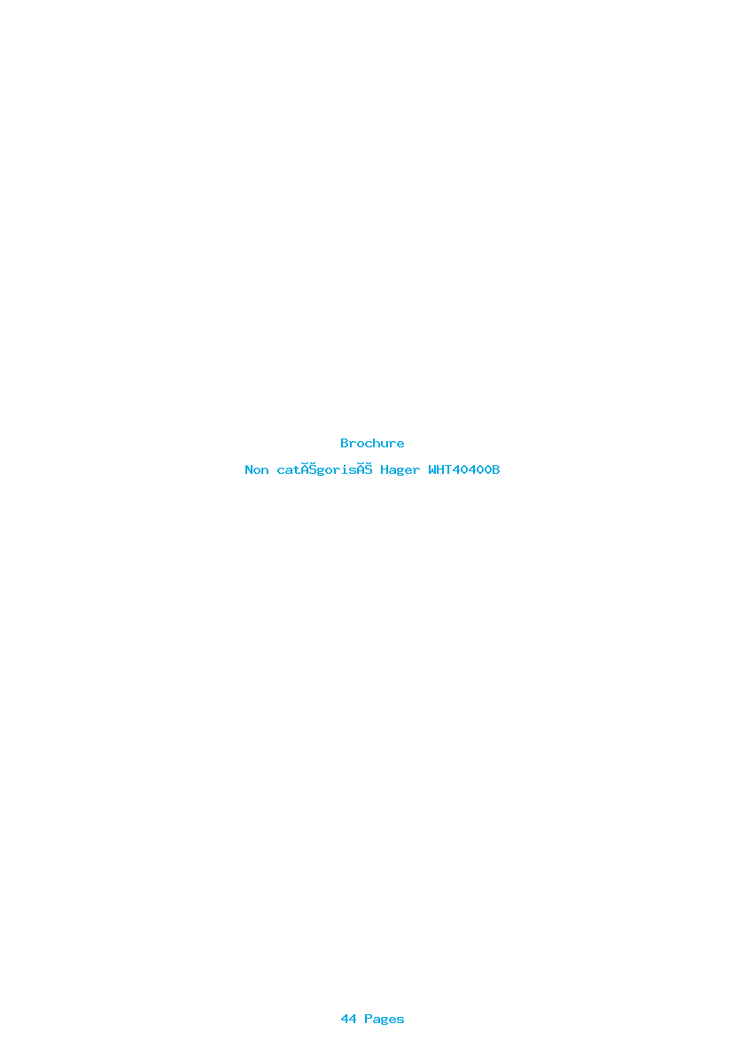 Page 1 de la notice Brochure Hager WHT40400B