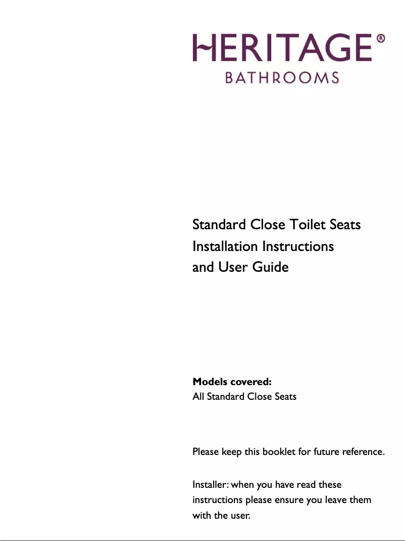 Page 1 de la notice Manuel utilisateur Heritage BLK101