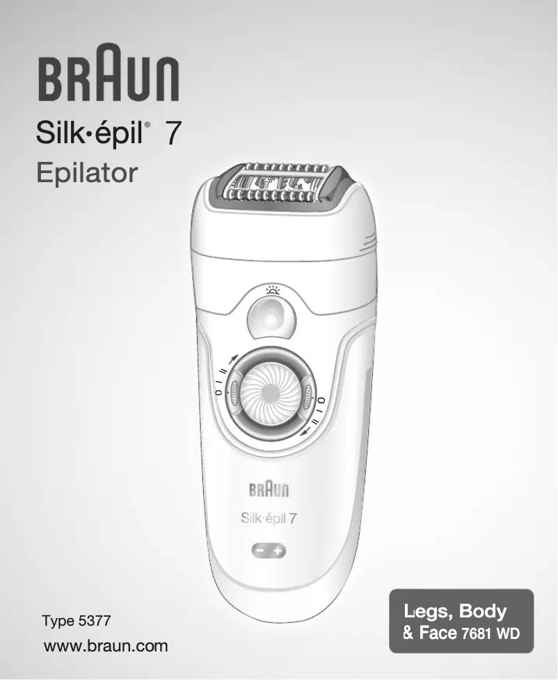 Page 1 de la notice Manuel utilisateur Braun Silk-epil 7 Wet & Dry 7681